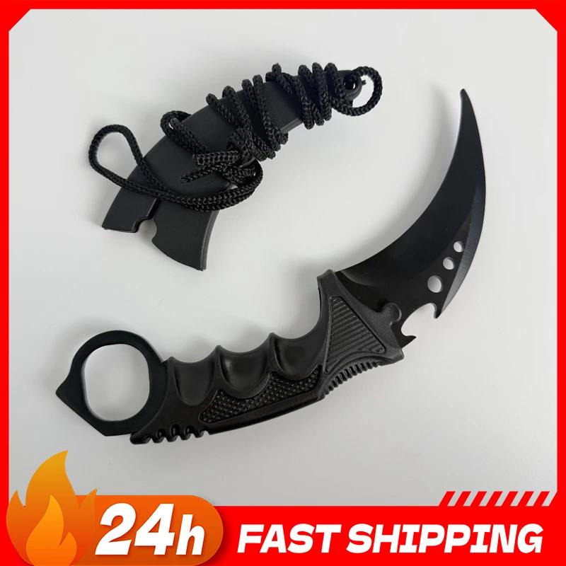 Couteau de nuit Talon de 18,8 cm, modèle en métal avec étui, pour entraînement extérieur, Karambit e