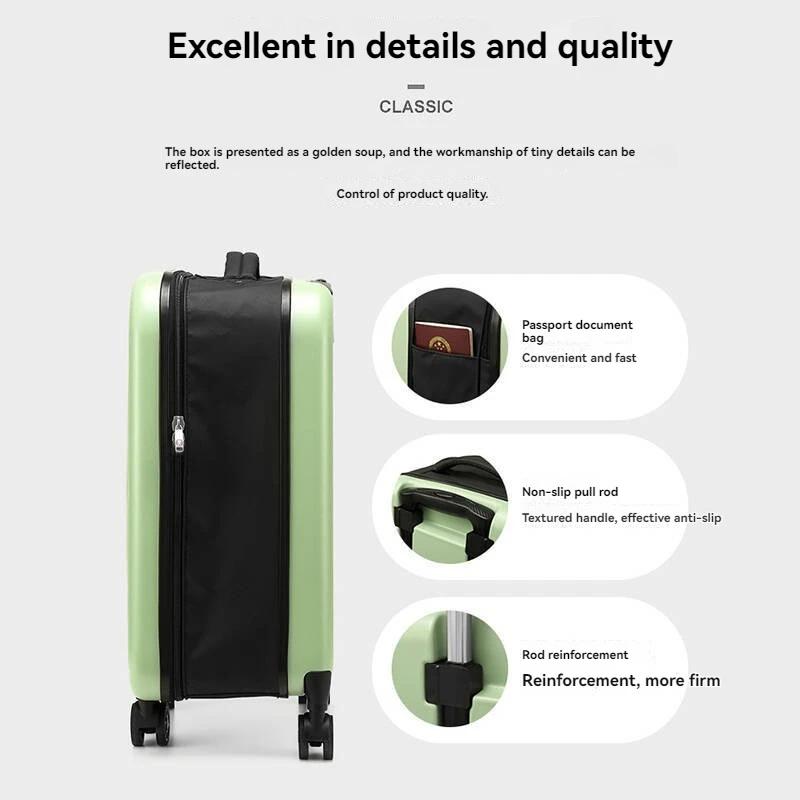 Valise à roulettes pliable à 4 roues avec poignée rétractable, valise de rangement portable, serrure