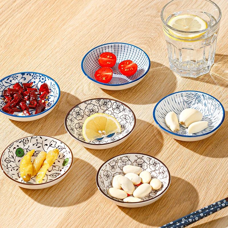 Mini assiette japonaise en céramique pour Barbecue, 6 pièces, trempage Sashimi, Sushi, Sauce soja, p