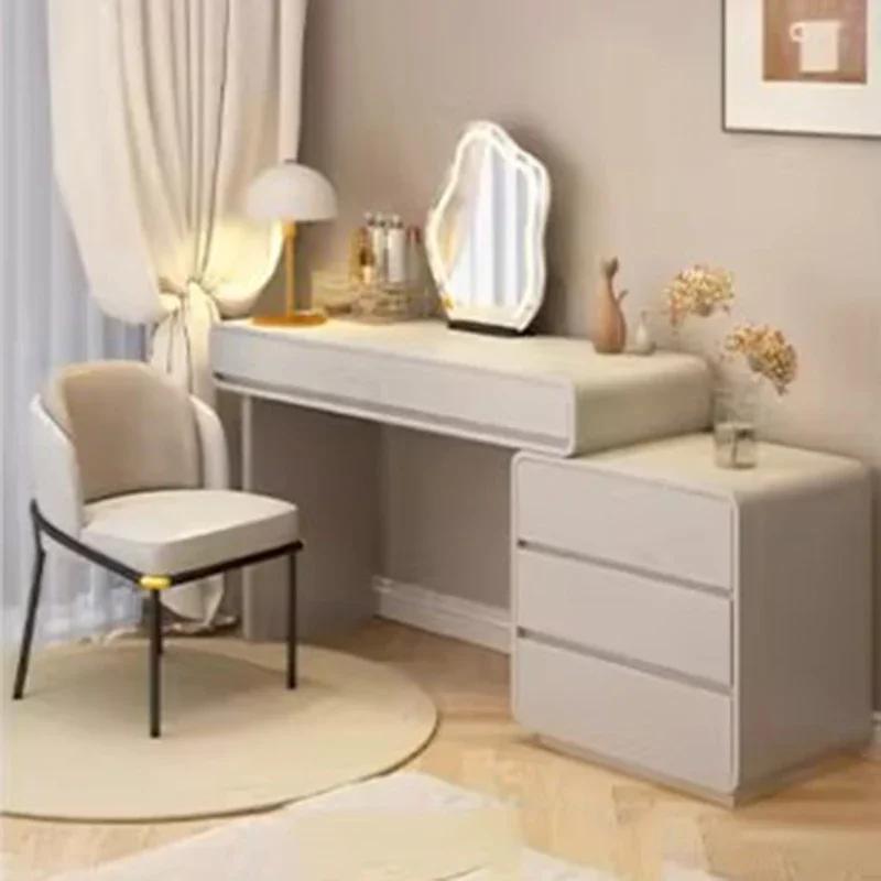 Coiffeuse moderne sans miroir pour femmes, rangement d'étude, bureau Mobile, organisateur de salon,