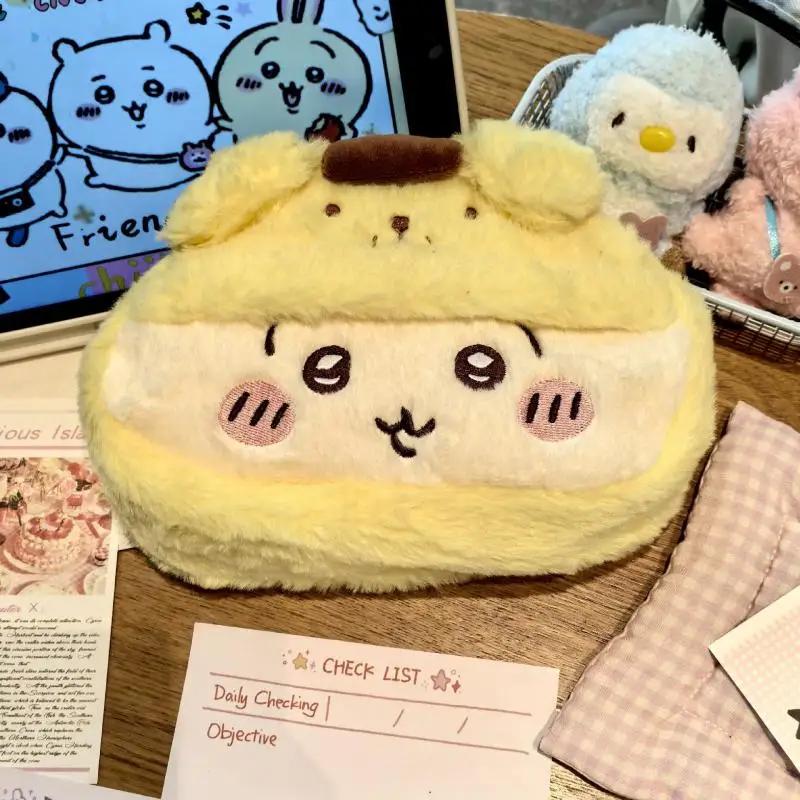 Étui à stylos en peluche Anime, boîte de papeterie Usagi Hachiwareas, étui à stylos de grande capaci