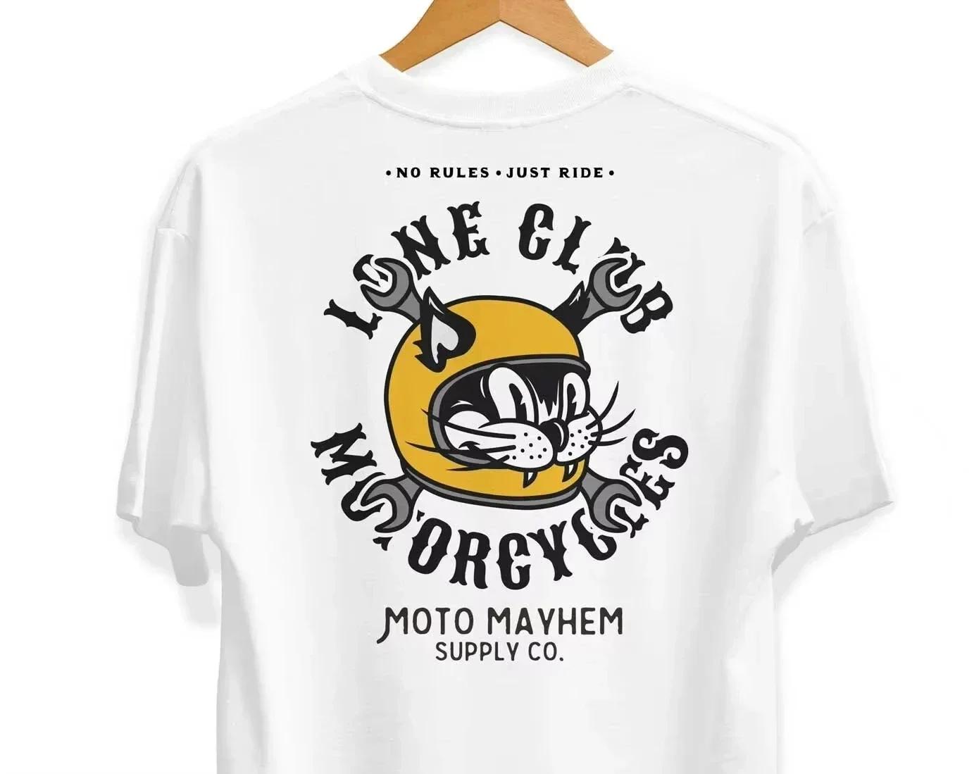 Nouveau solitaire moto Club vélo hommes et femmes coton T-Shirt mode grande taille haut décontracté