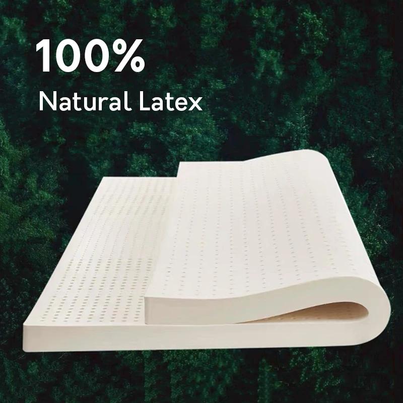 Matelas en latex naturel 100% thaïlandais avec housse, matelas en caoutchouc naturel pur, lit épais