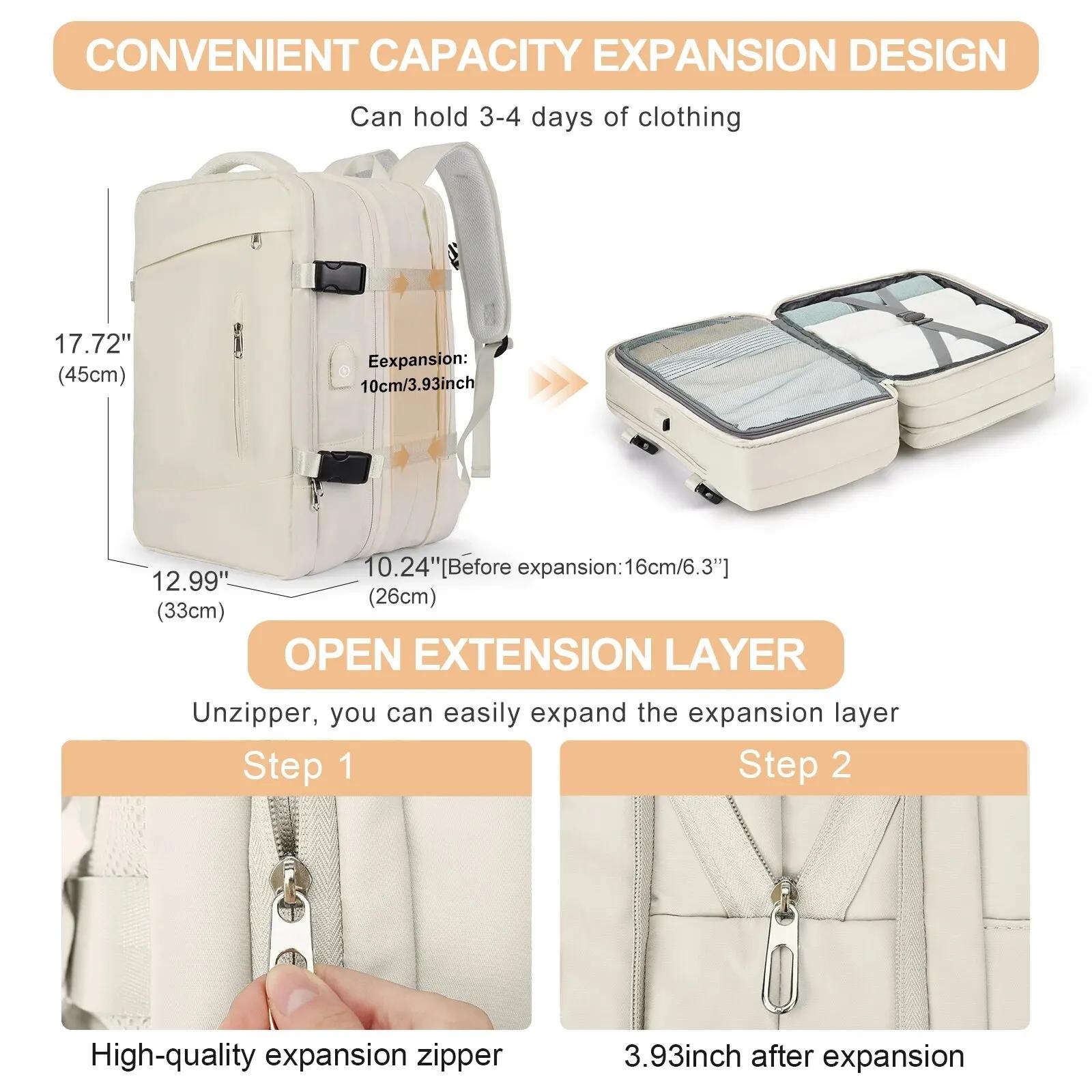 VEKROS-Sac à Dos de Voyage Extensible pour Homme et Femme, Accessoire pour -du-- end, Randonnée, Ord