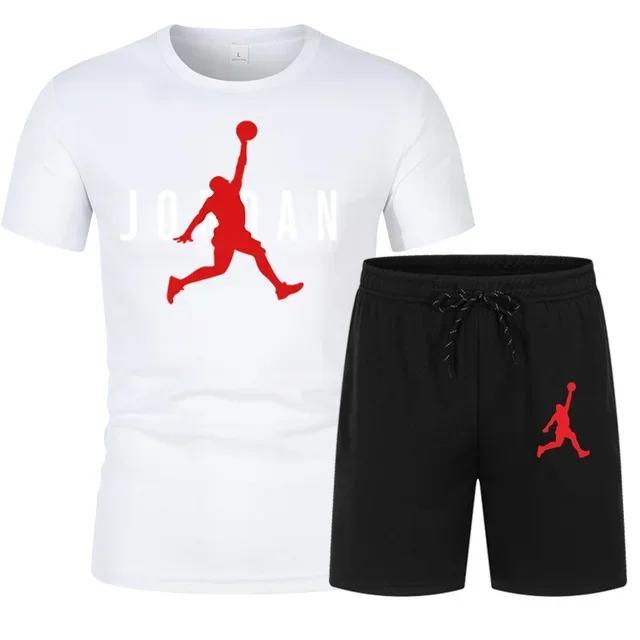 Nouvel ensemble de vêtements de sport décontractés pour hommes, T-shirt à manches courtes et col ron