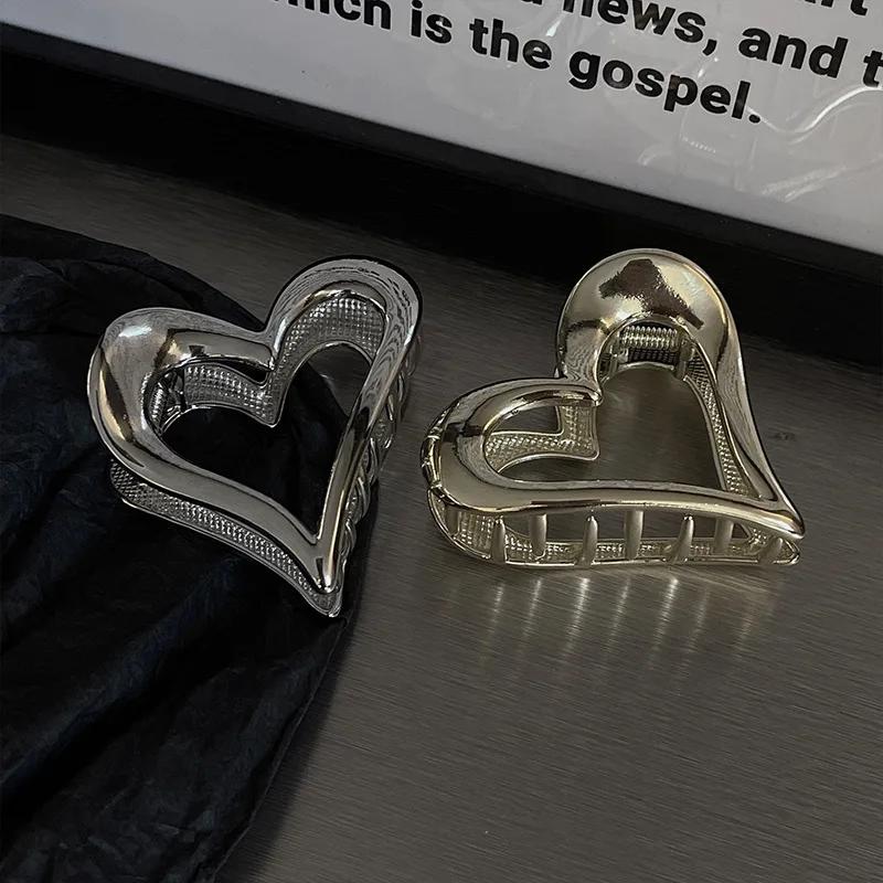 Pince à cheveux en métal pour femmes et filles, pince à queue de cheval géométrique simple, barrette