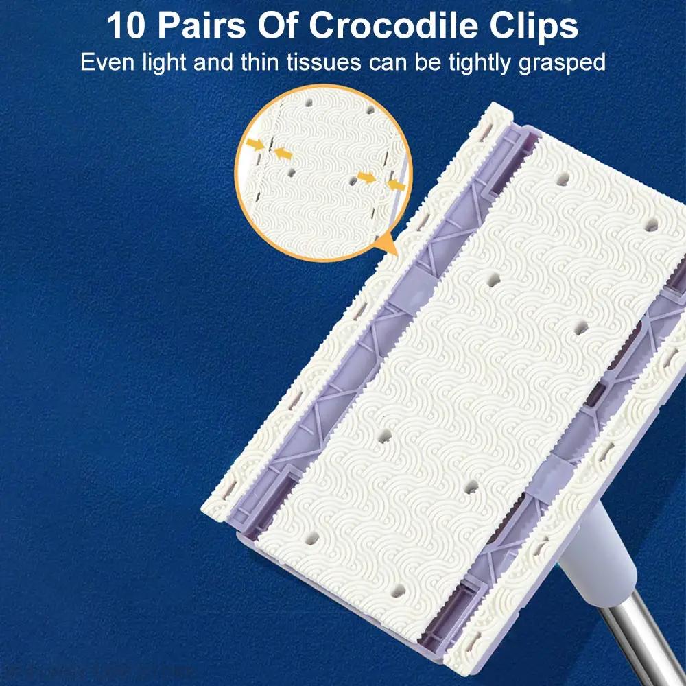 Grande vadrouille de nettoyage mains libres pour sol de fenêtre 360 ° Dissolvant de poussière rotati