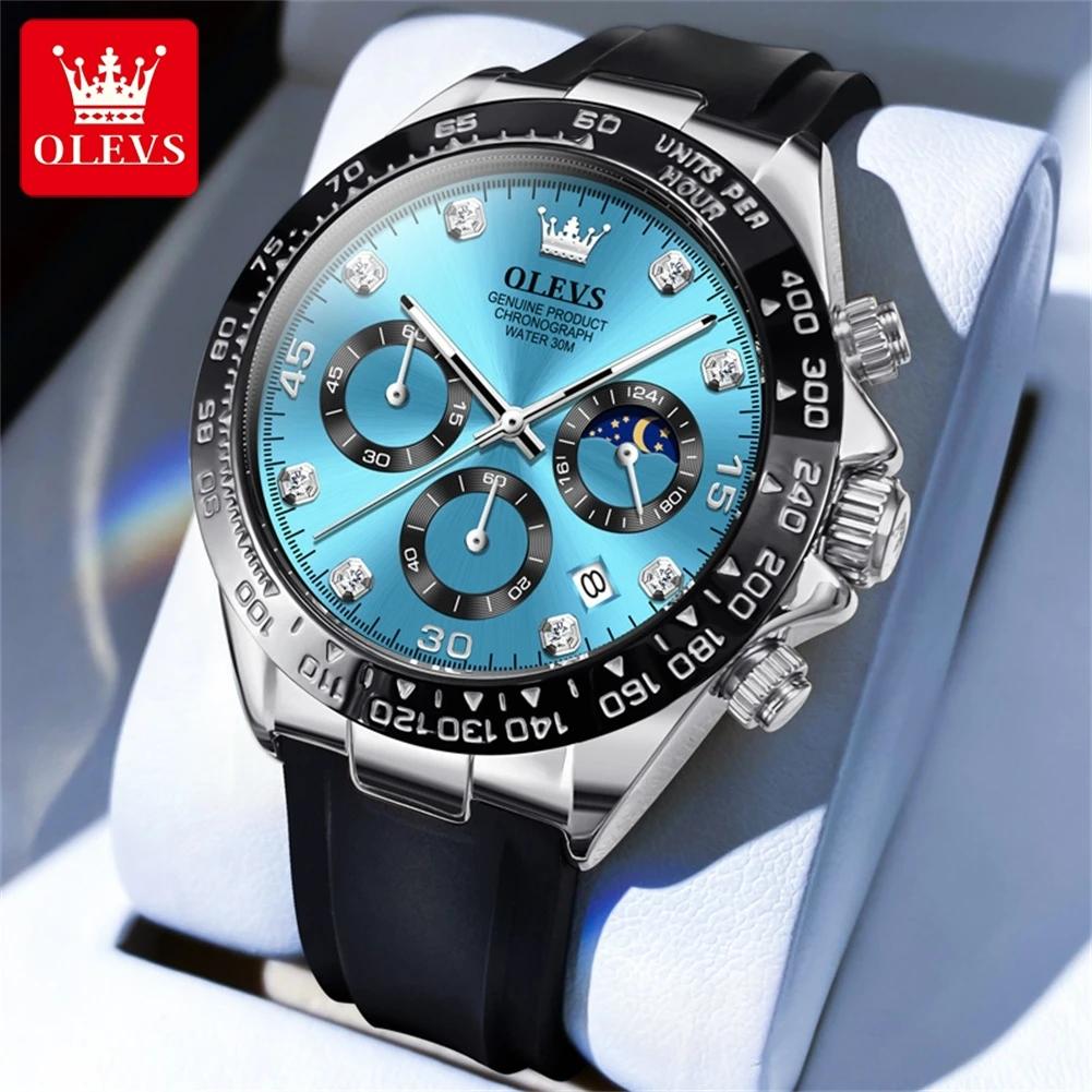 OLEVS-Montre à Quartz de Luxe pour Homme, Étanche, Shoe, Marque Supérieure, Date, Chronographe, deho