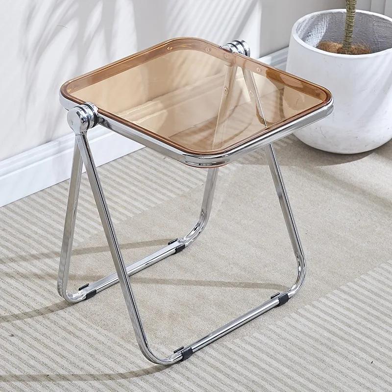 Table d'appoint pliante-table basse transparente à la mode pour salon canapé coin et balcon Table ba