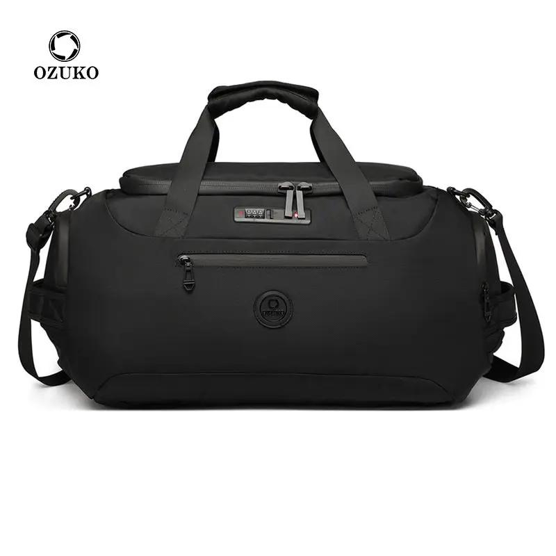 OZUKO hommes voyage sacs polochon grande capacité sacs à main de sport avec sac à chaussures poche h