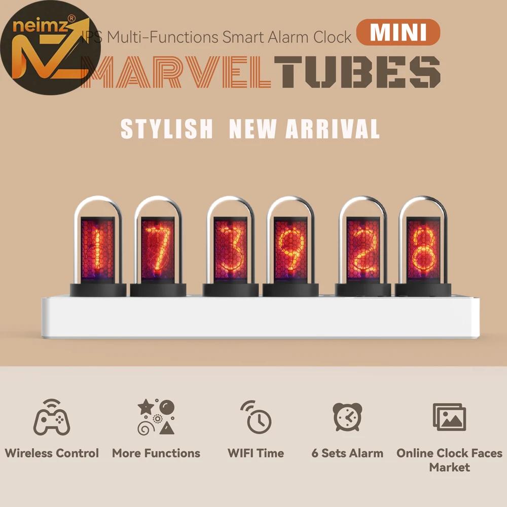 Réveil à Tube Nixie IPS, contrôle WIFI, avec lumières RGB colorées, pour la décoration de salle de j