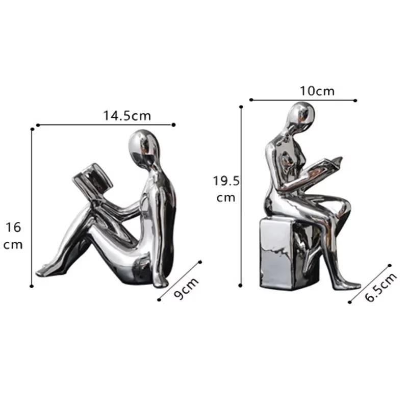 Moderne 1 ensemble/2 pièces en céramique fille Figure livre BlockBook étagère bouchon support serre-