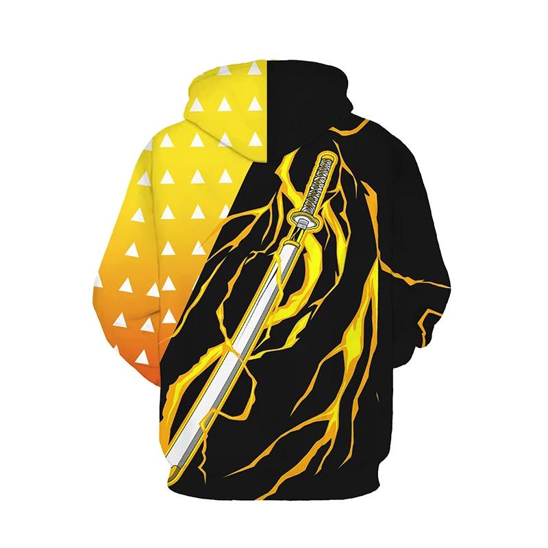 Sweat-shirt à capuche pour hommes, dessin animé Demon Slayer Kimetsu No Yaiba 3D Demon Slayer Agatsu