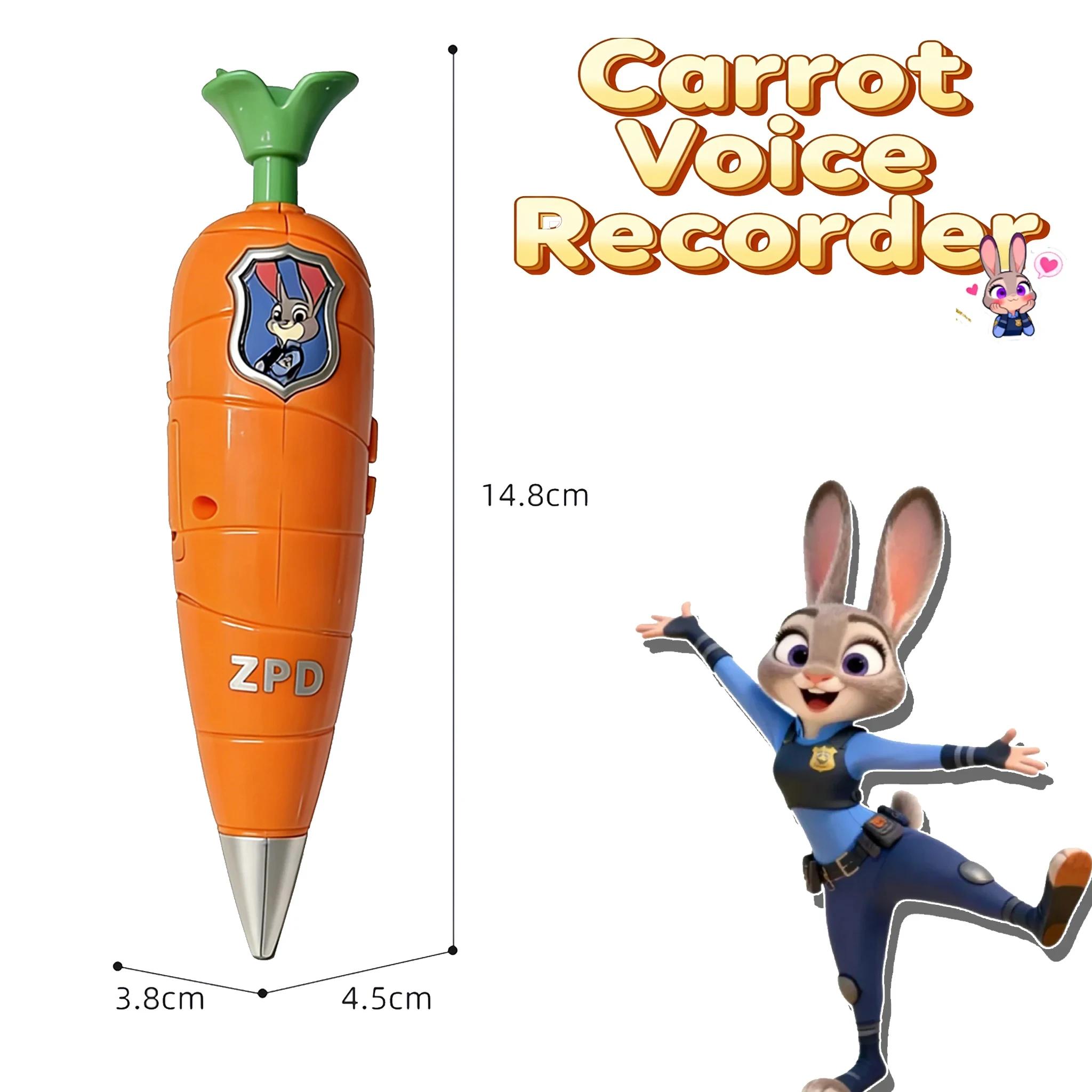 Stylo enregistreur Zootopia 2 Carrot | Style Judy & Nick pour enfants | Mini enregistreur des an