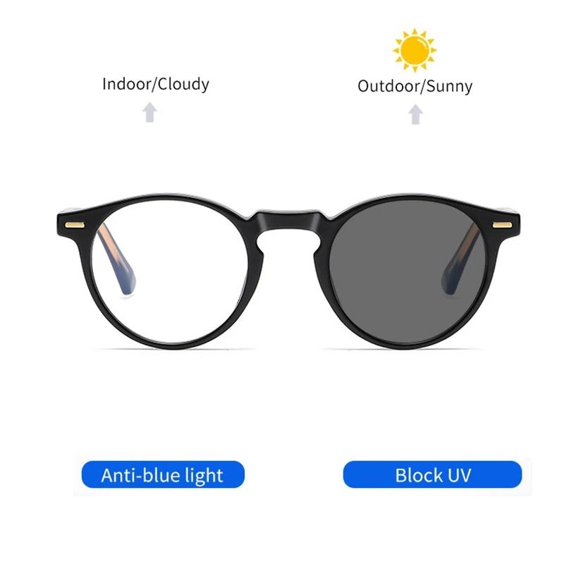 Lunettes de lecture photochromiques pour hommes et femmes, lunettes d'ordinateur anti-lumière bleue,