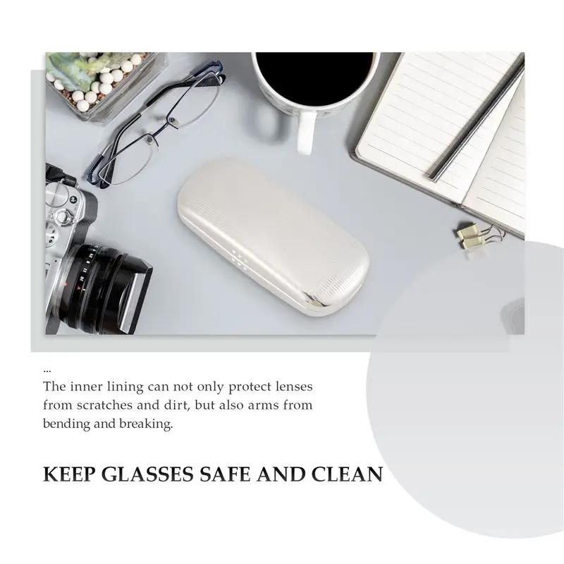 Étui à lunettes A95D, étui à lunettes à coque rigide en aluminium, boîte à lunettes rayée