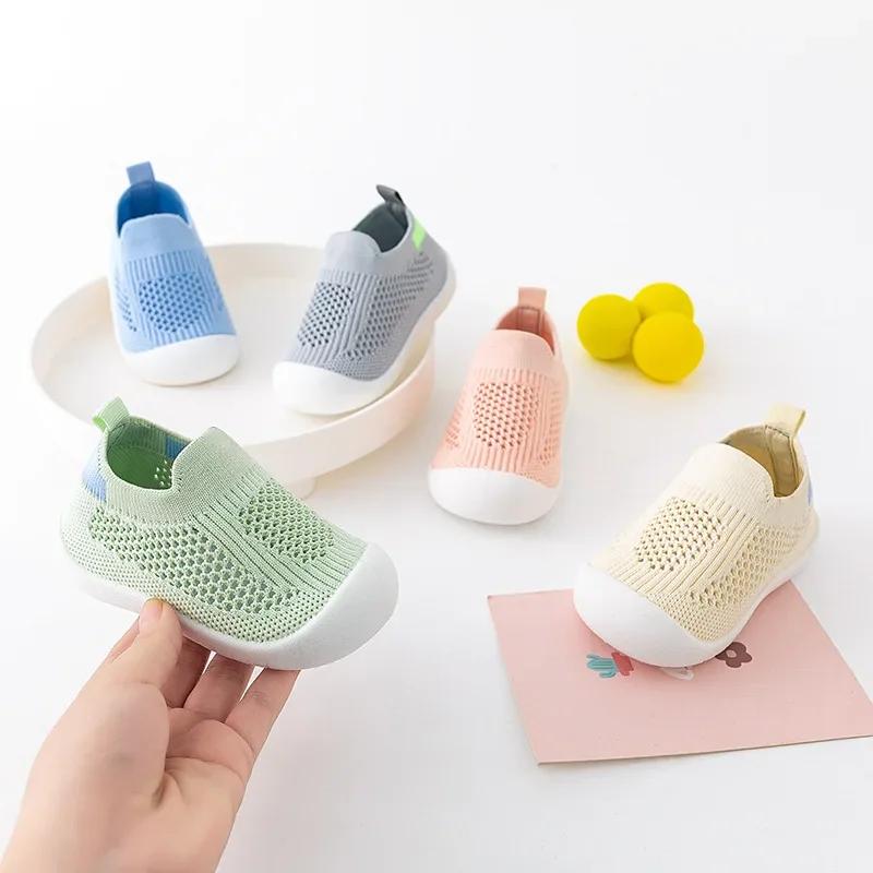 Printemps populaire nouveau bébé chaussures maille tricot respirant enfant filles garçons 0-3T été s