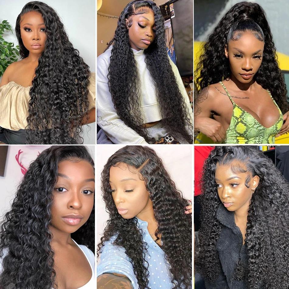Perruque de cheveux humains bouclés Deep Wave pour femme, perruque Full Lace Closure, 4x4, 5x5, 13x6