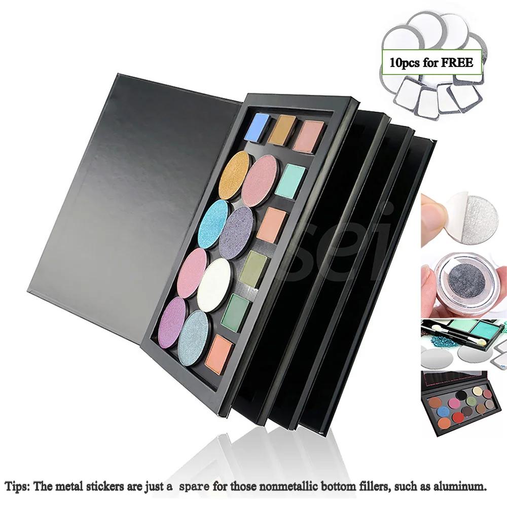 Grande palette de fard à paupières magnétique en forme de livre, 3 ou 4 couches, grande boîte de ran