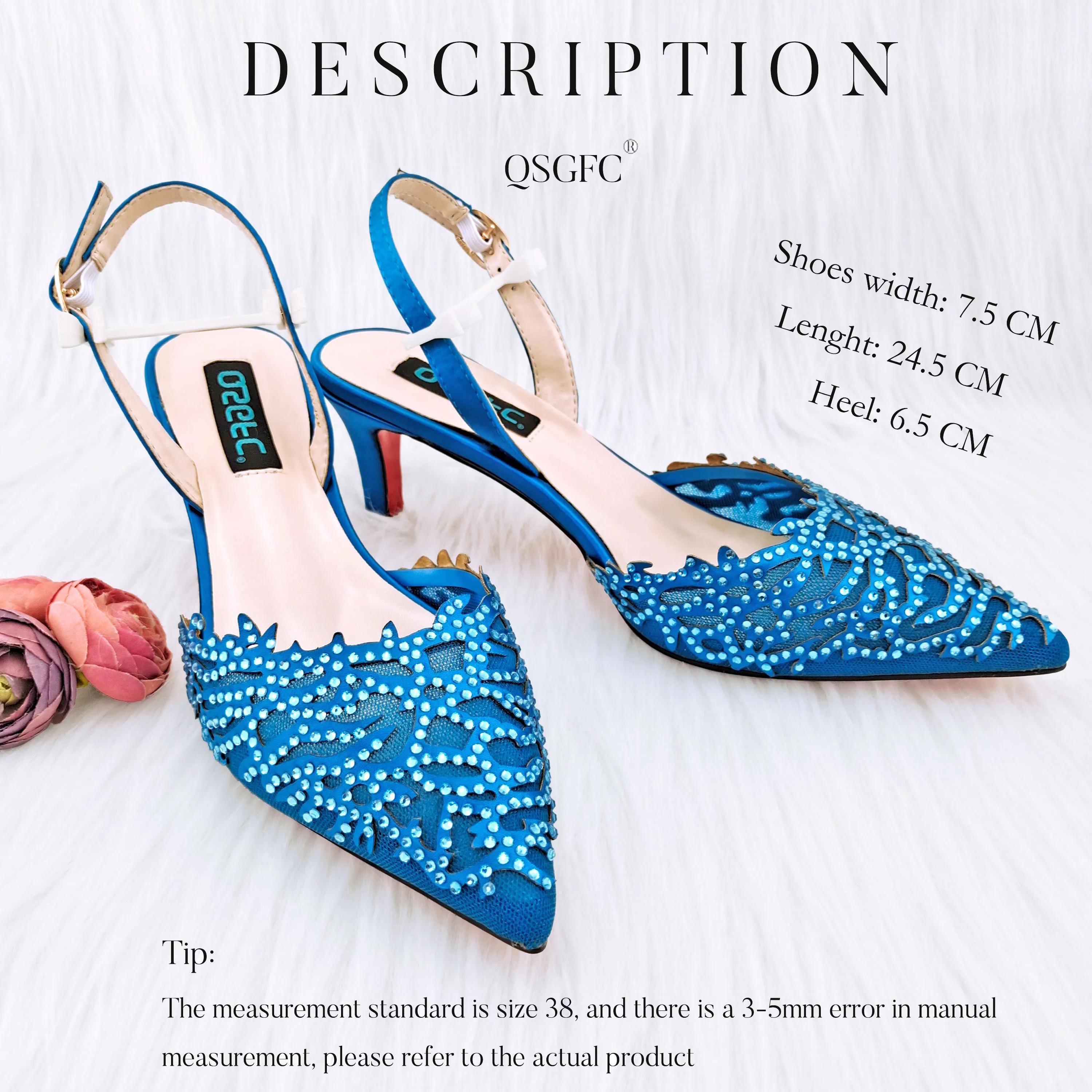 NigWin-Chaussures de soirée élégantes pour femmes, chaussures pleines de diamants de luxe, bleu ciel