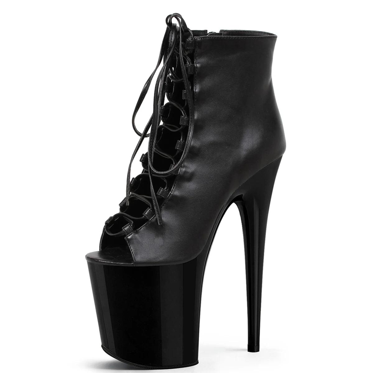 Bottines à lacets de 15cm pour femmes, chaussures à talons dénudés de 8 pouces, plate-forme de gladi