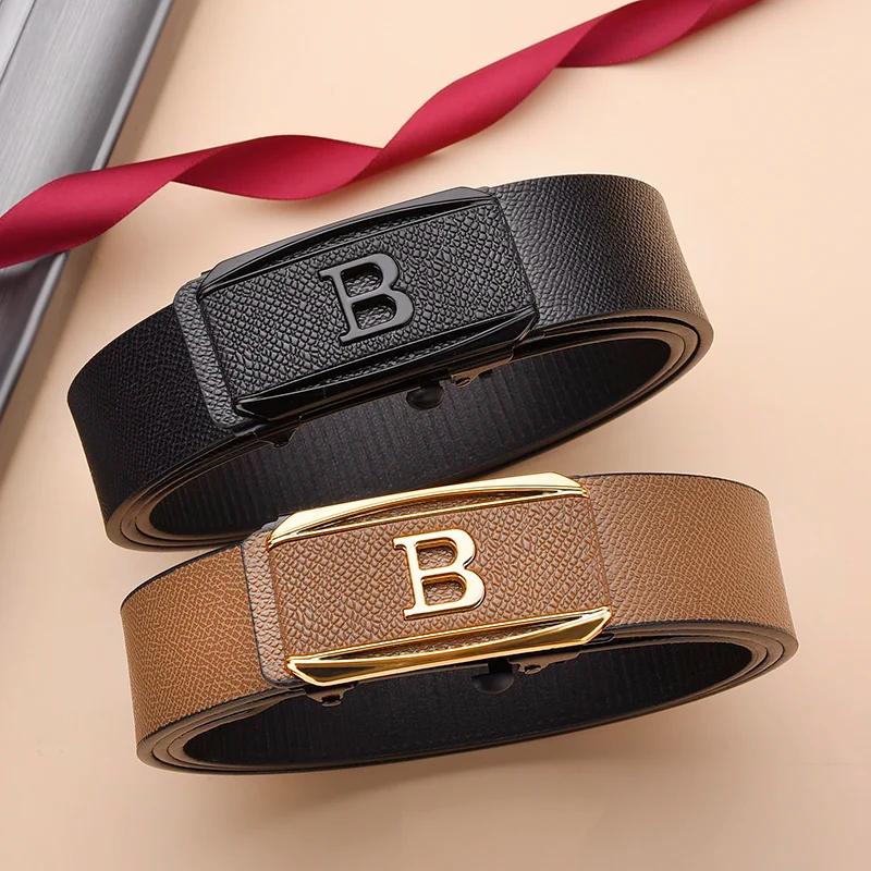 La nouvelle boucle sans dents boucle automatique ceinture hommes style décontracté affaires tout-mat