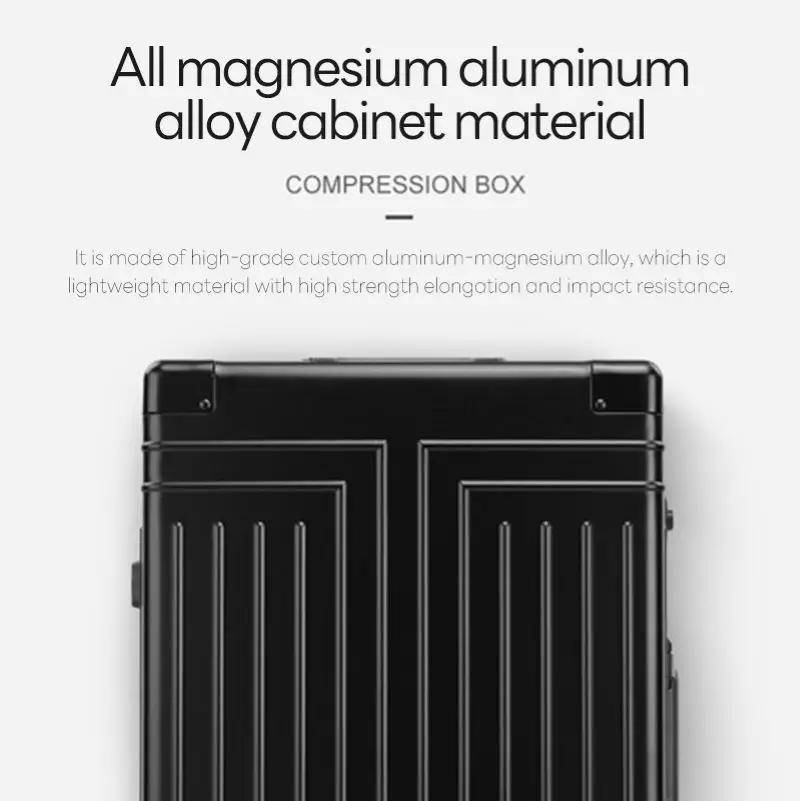 Valise de Voyage en Alliage d'Aluminium-Magnésium, Bagage à Roulettes, 20/100% Pouces, Cabine à Main