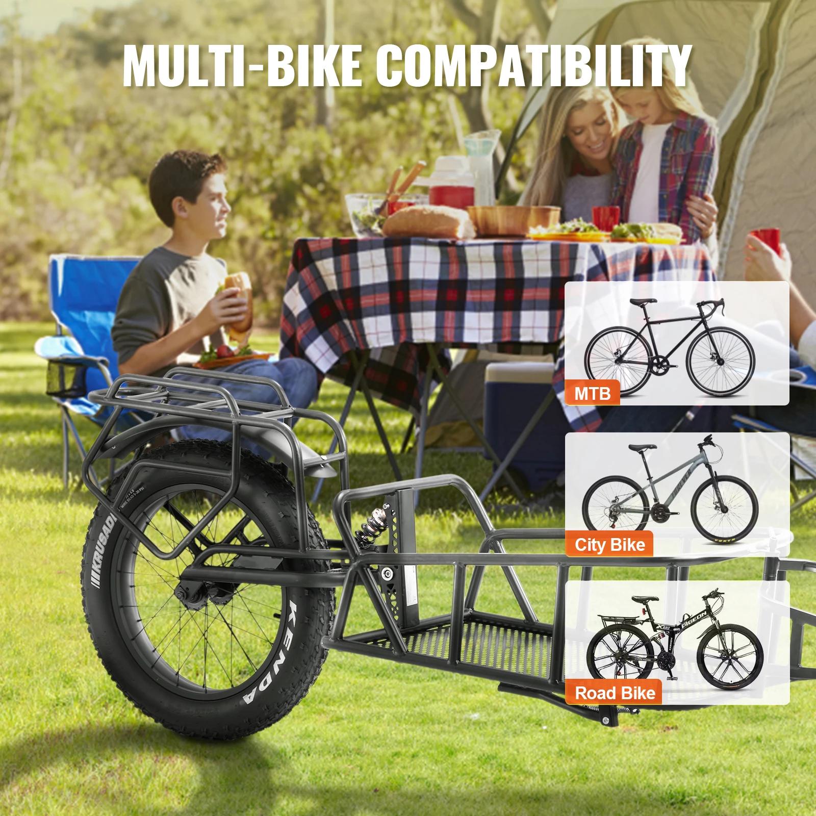 SucceBuy Remorque de chargement de vélo Capacité de 70 lb Chariot de chariot de vélo robuste Rangeme