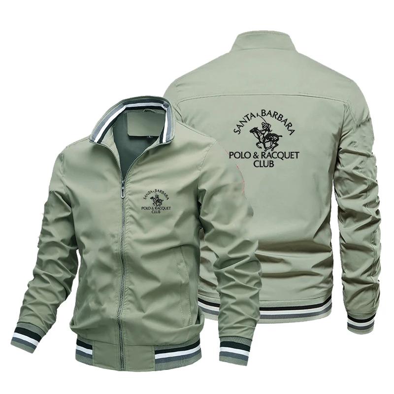 SANTABARBARAPOLO & RACQUETCLUB 2025 automne et hiver hommes col montant décontracté veste à glissièr