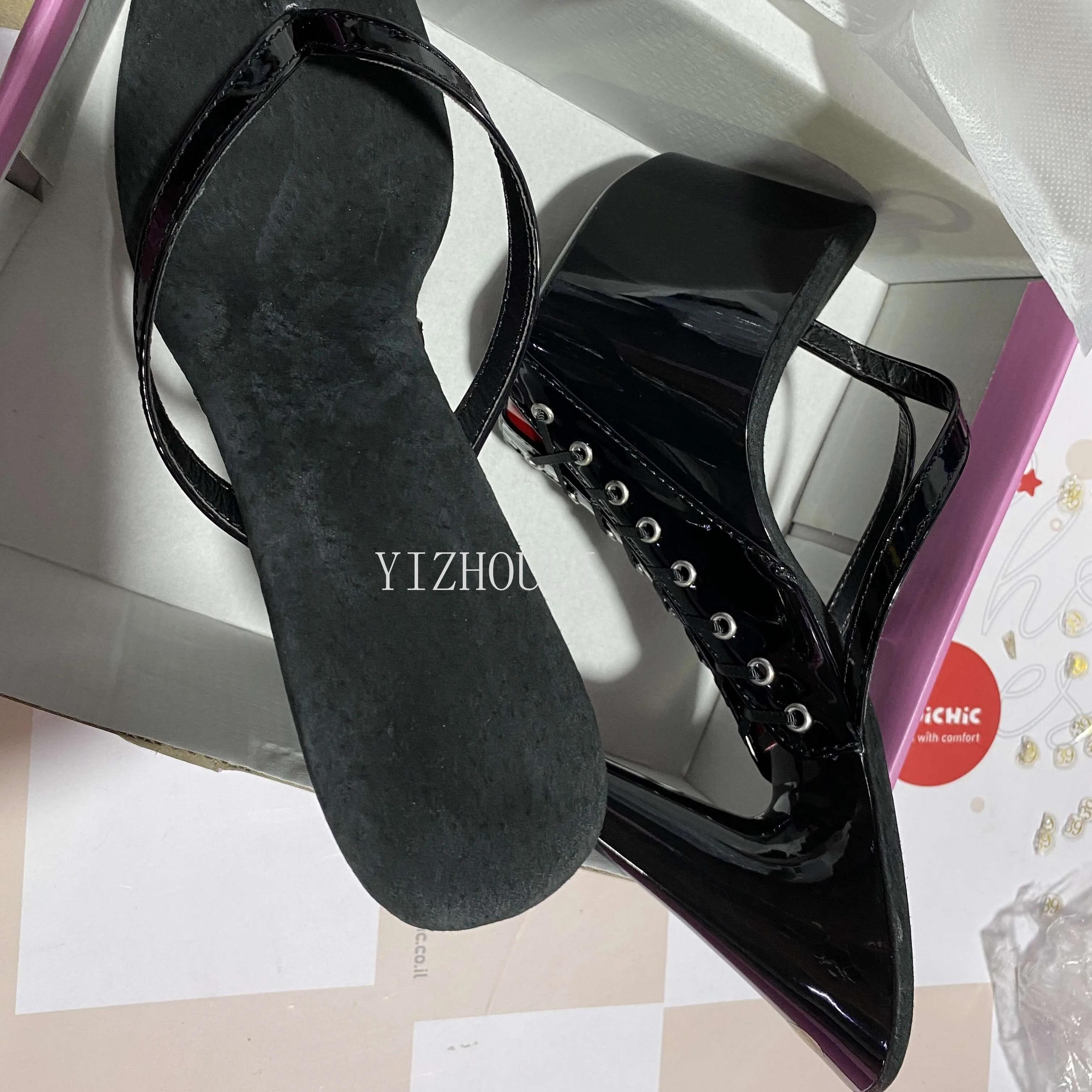 Pantoufles de Princesse Élégantes avec Semelles à Lanières Croisées, Talons de Boîte de Nuit Sexy, S