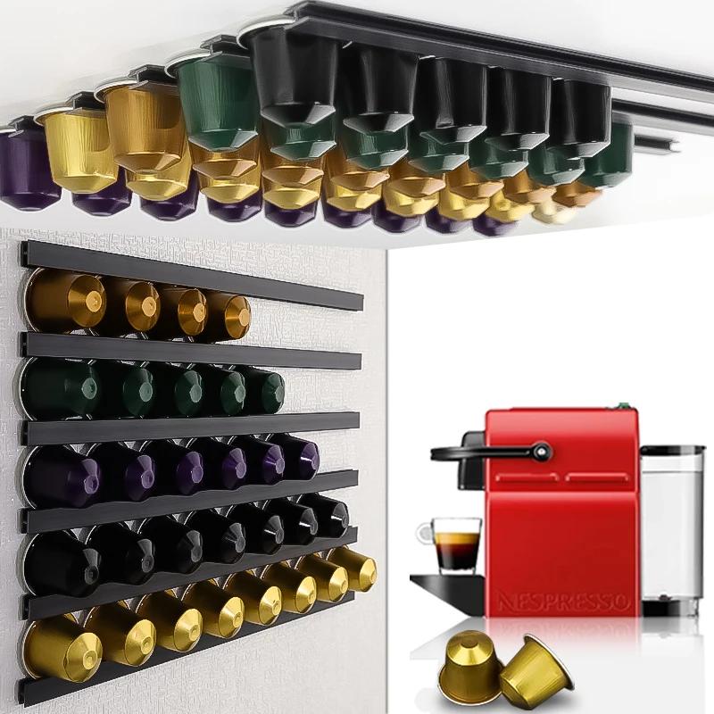 Support de rangement pour ensemble de capsules de café 6 pièces, support mural adhésif sans poinçon