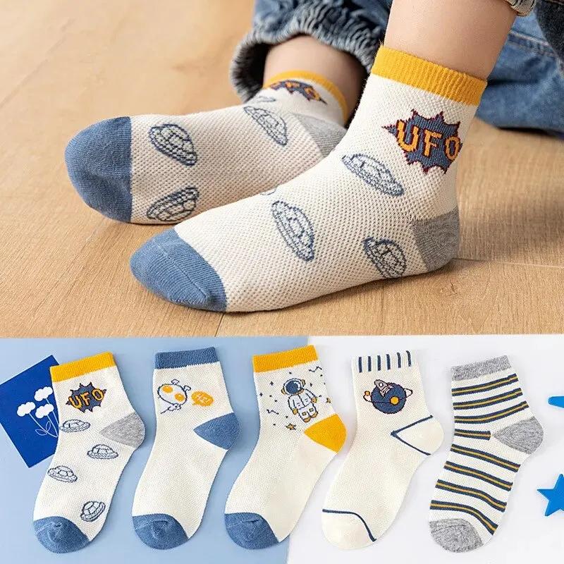 5 paires/lot mignon enfants chaussettes pour filles garçons coton solide princesse enfants chaussett