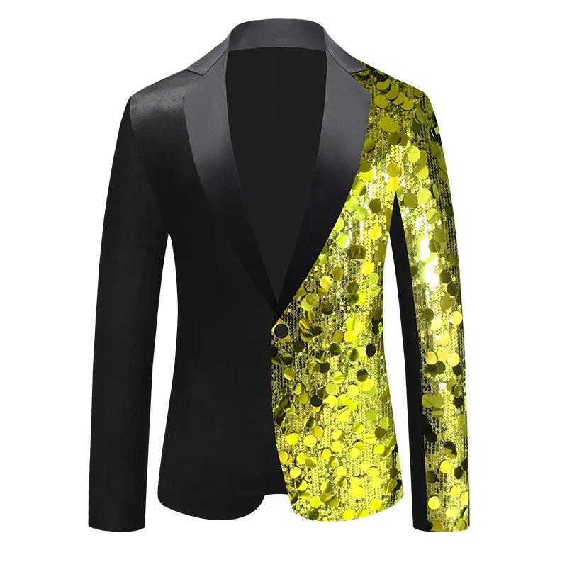 Nouvelle veste de costume de luxe à sequins pour homme, blazer tendance pour chanteur, bar, KTV, per