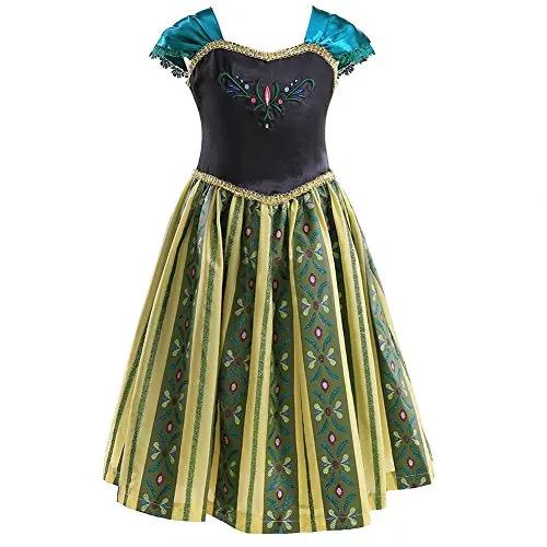 Robe couronnement Anna exquise 2026 tout-petits, robe princesse Reine des Neiges Halloween déguisement Elsa