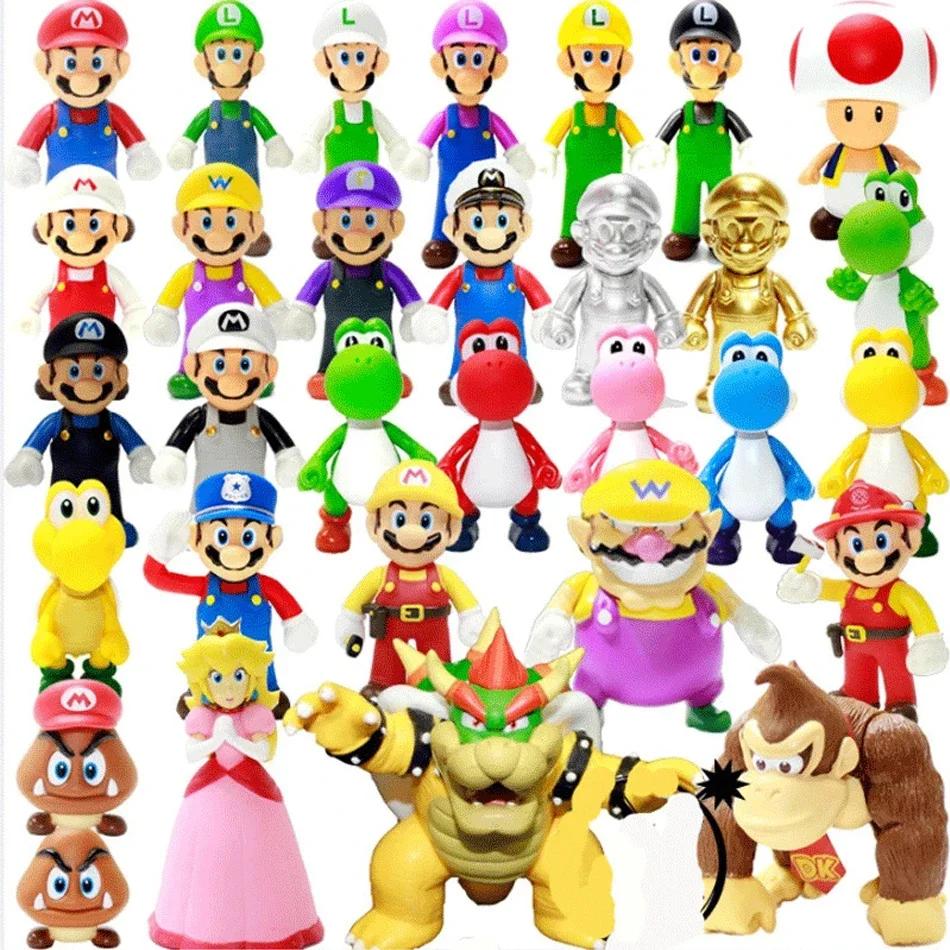 2026 Hot Super Mario Bros Luigi Yoshi Mario poupées de dessin animé figurines d'anime modèle de coll