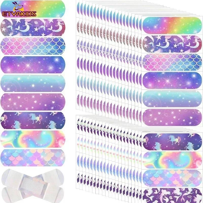 Pansements Adhésifs en IQUE Patch pour Enfant Fille, Sirène, Cheval, Ciel Nocturne, Dessin Animé, Pl