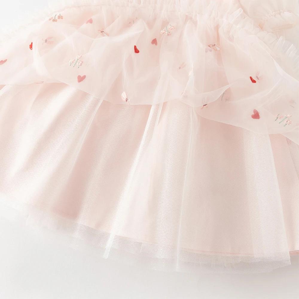 Robe en maille pour enfants Dave Bella, robe de princesse brodée, robe d'été à manches courtes pour
