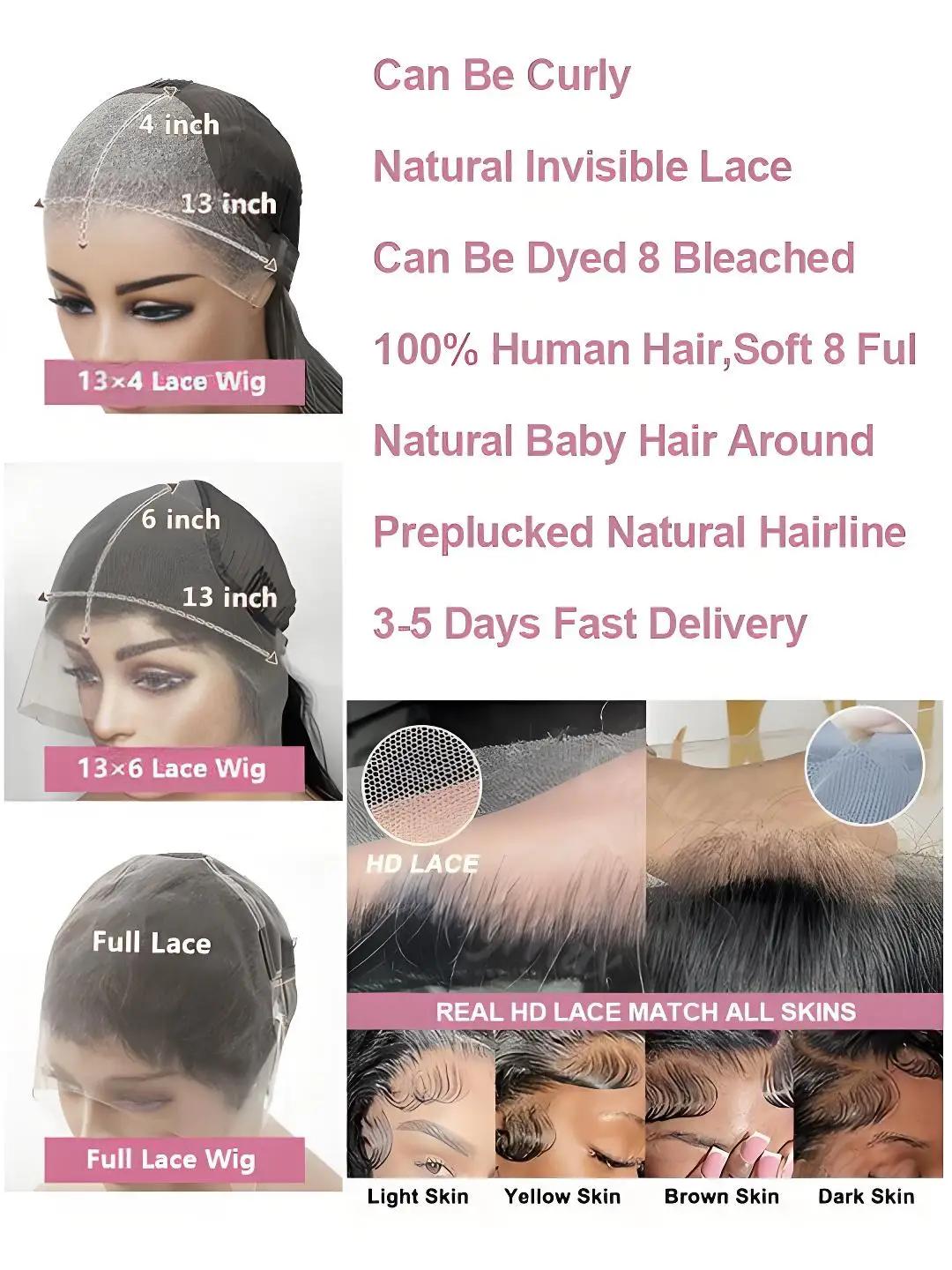 Perruque en cheveux humains à dentelle transparente HD de 46 pouces, vague lâche, 13x4 13x6, pré-épi