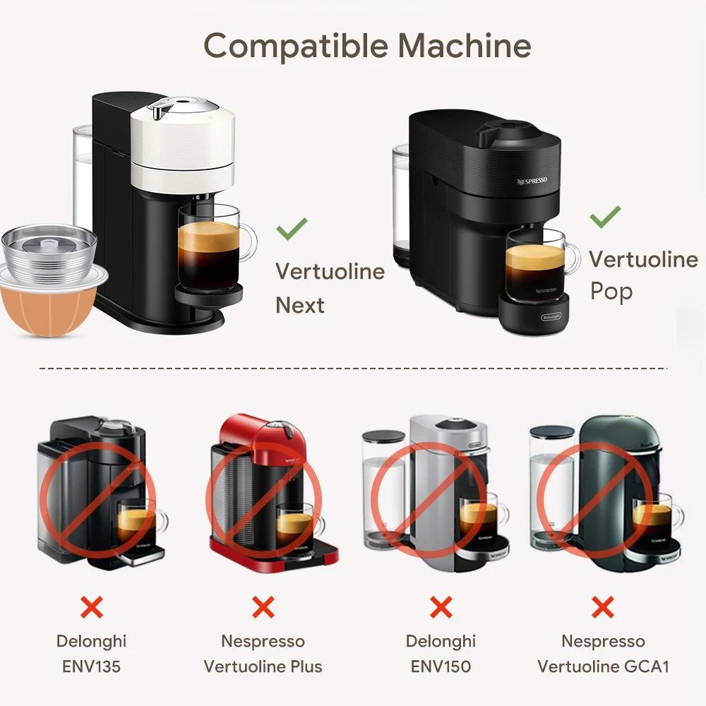 Capsule réutilisable en acier inoxydable pour Nespresso Vertuo Next Pop, filtre à café rechargeable