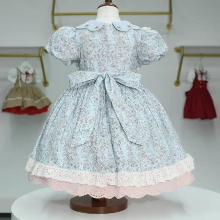 Bébé fille été rose lapin broderie turc Vintage Lolita princesse robe de bal robe pour anniversaire