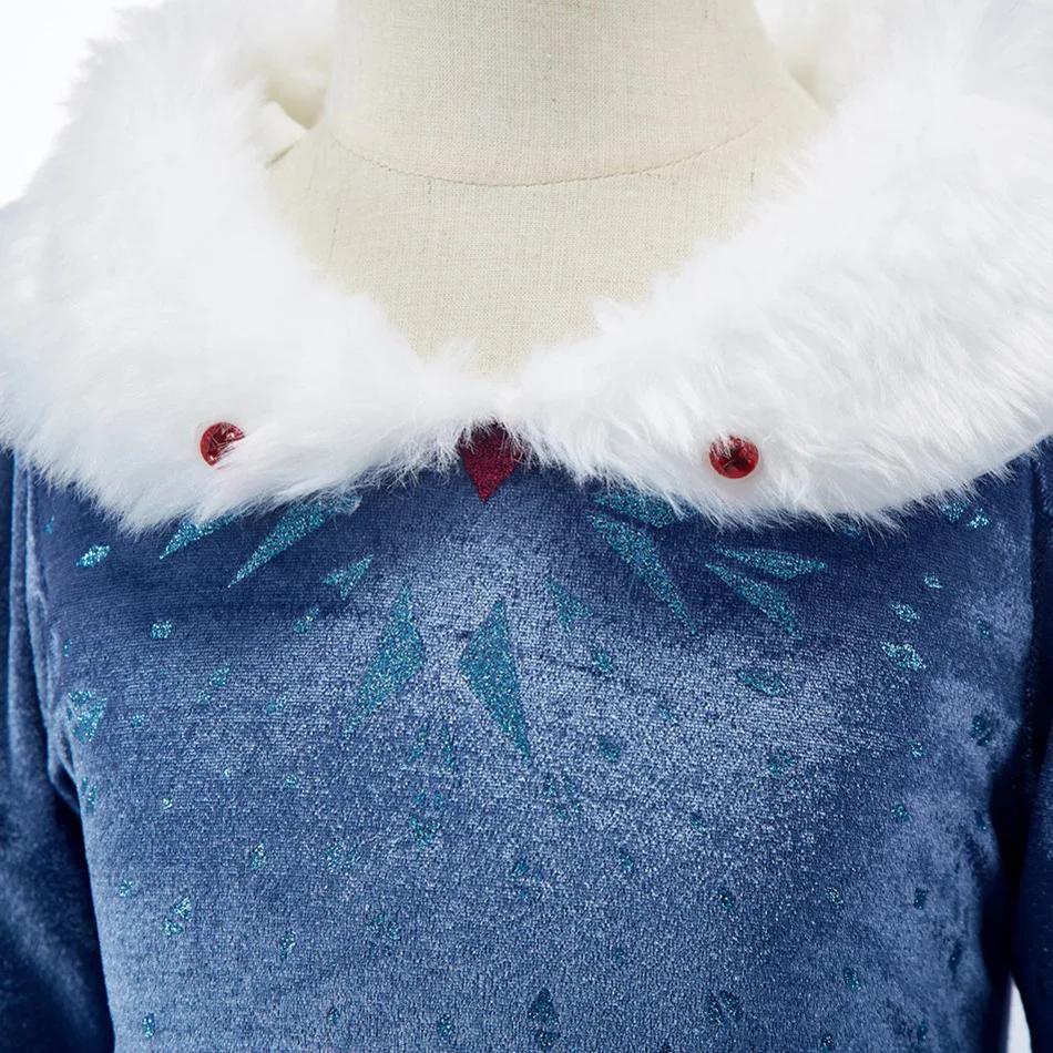 Costume de princesse d'hiver, déguisement de fête Elsa, pour noël, anniversaire, carnaval, reine des
