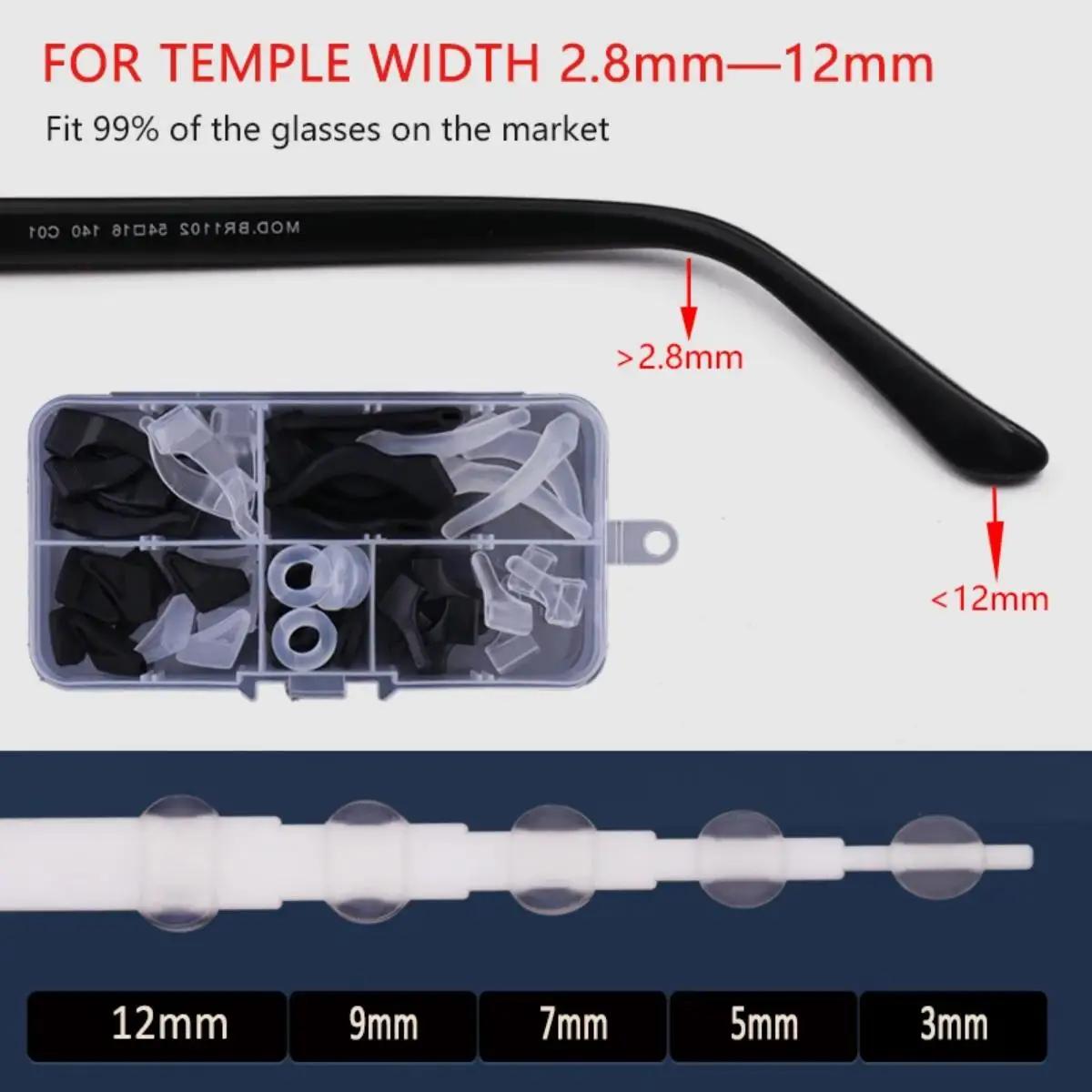 25 paires de supports de lunettes antidérapants en Silicone de qualité supérieure, crochets de poign