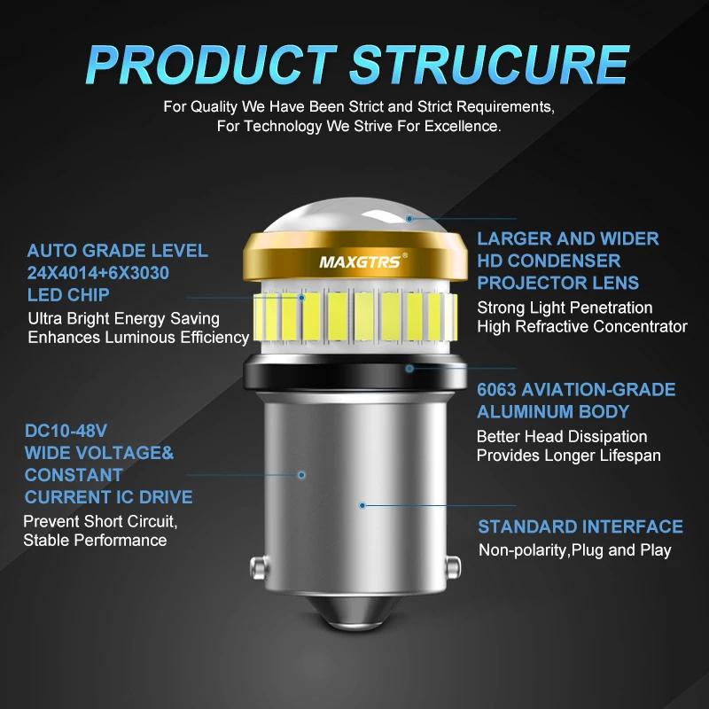 2x10-48V 1156 BA15S P21W 2405 1157 P21/5W 2412 Bau15s BAY15D 2409 ampoule de voiture lampe à LED fre