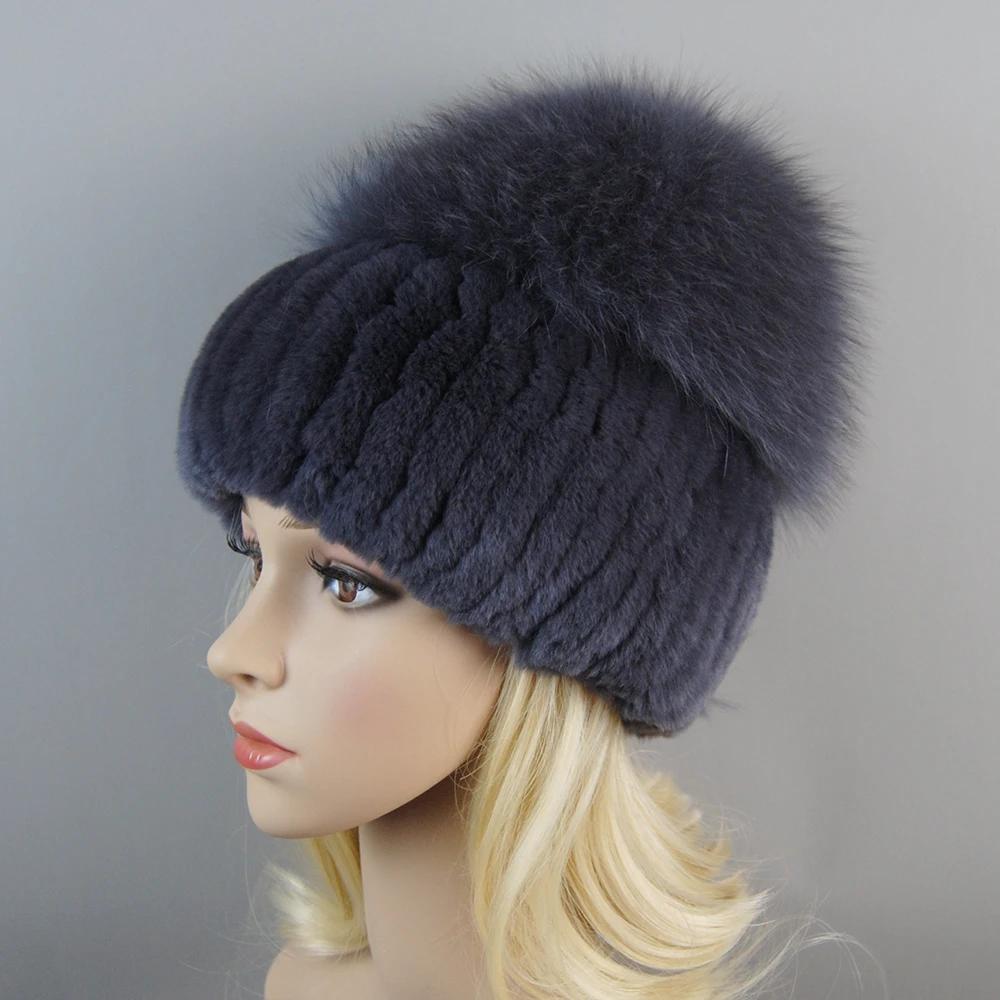 Russie nouveau Style femmes réel véritable fourrure de renard bonnets chapeau filles naturel réel Re