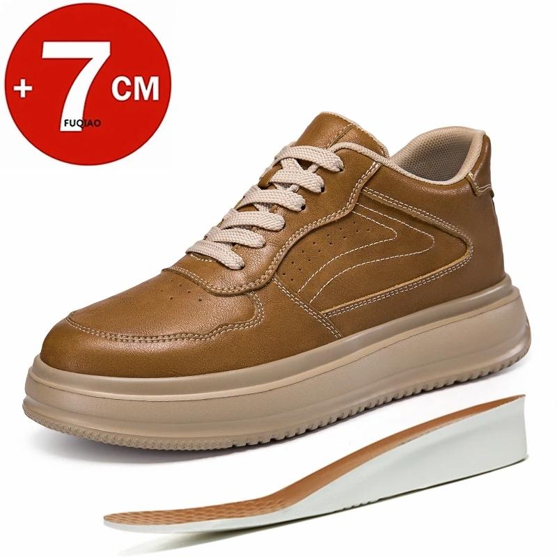 Hommes femmes 7CM hauteur augmenter espadrilles décontractées chaussures d'ascenseur confortables re