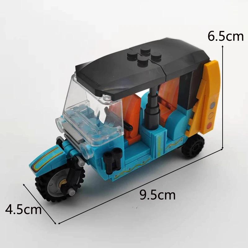 Ville moto à trois roues modèle MOC blocs de construction véhicule briques techniques cadeaux d'anni