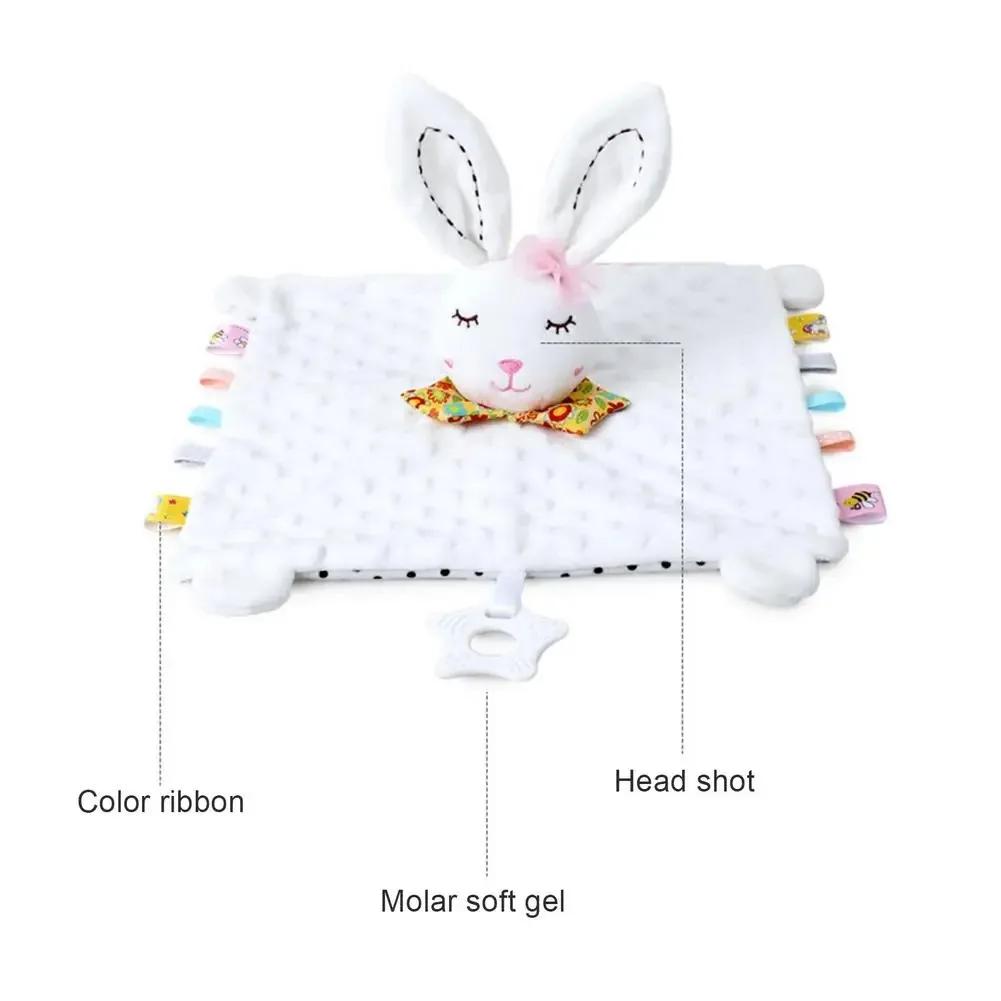 PANGDUBE – couverture de sécurité pour bébé, jouet en peluche éléphant avec hochet, anneau de dentit