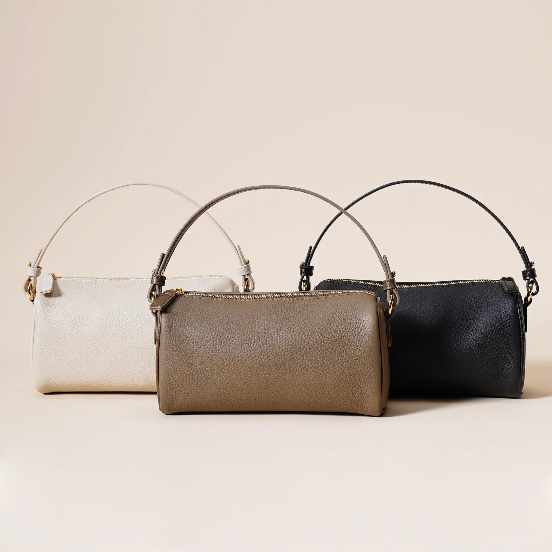 Sac à main en cuir véritable pour femmes, sac à bandoulière simple et élégant, première couche en pe