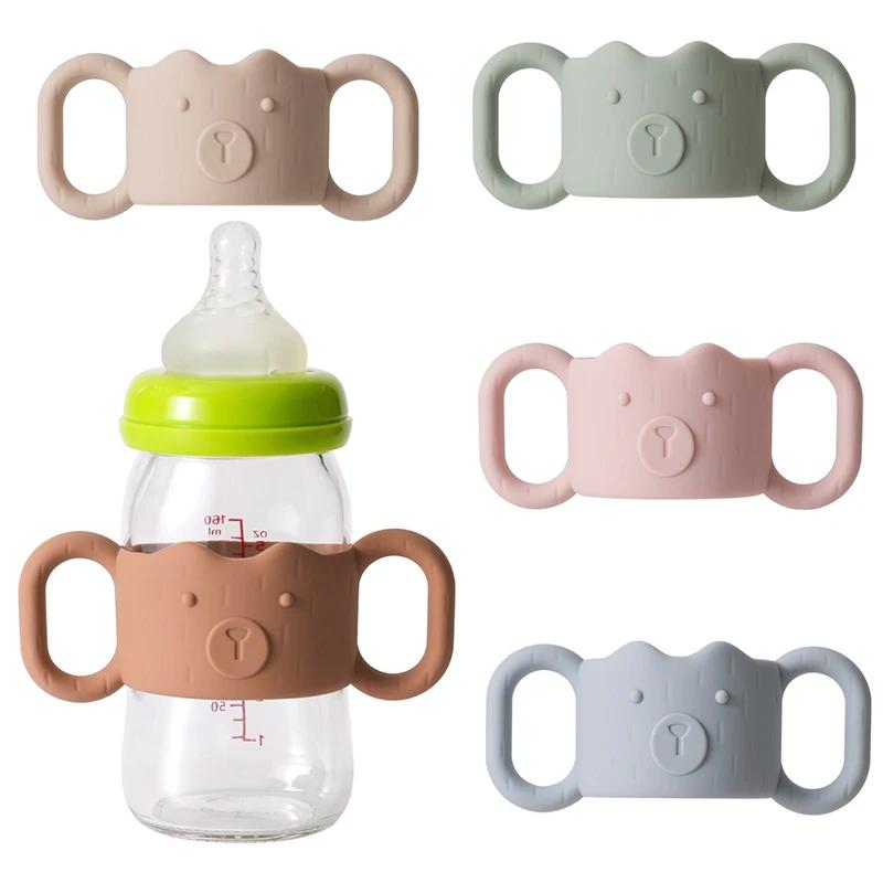 Poignées de biberon en Silicone, porte-biberon en paille étroit, aide à tenir la biberon, ajustement