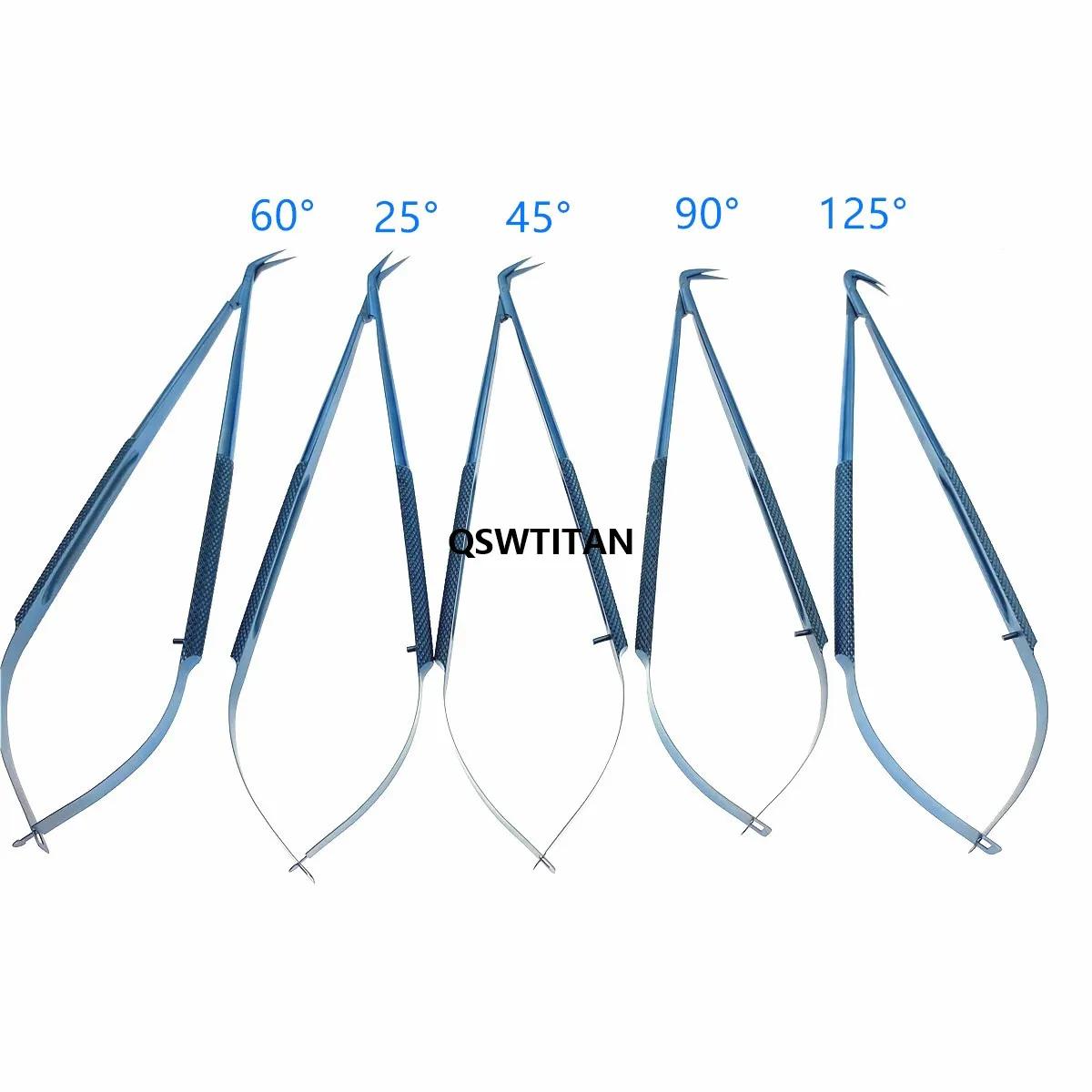 Micro ciseaux en titane micro chirurgical, ciseaux à angle, instruments neurochirurgicaux, instrumen